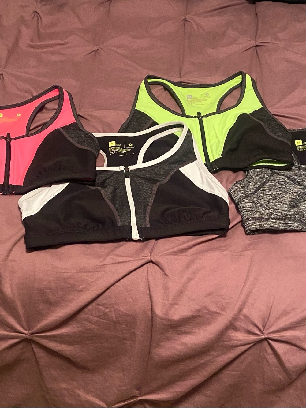 Xersion Front-Zip Sport Bras - Set of 4